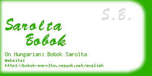 sarolta bobok business card